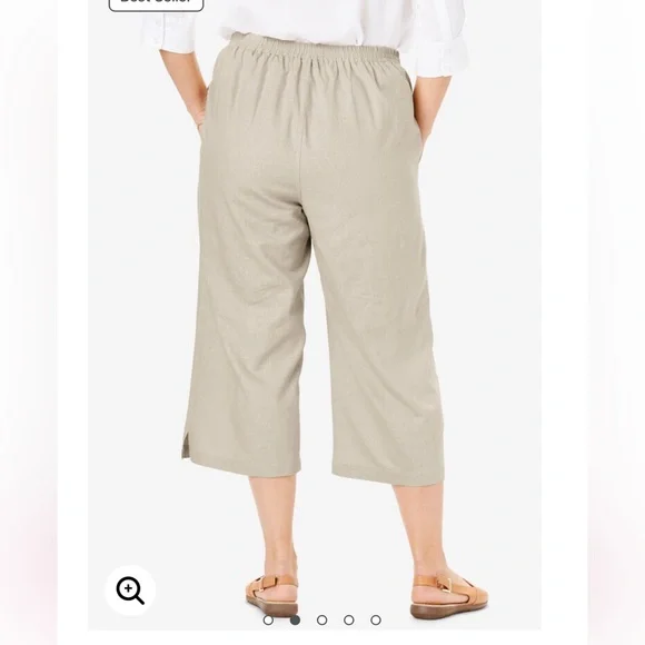 Navy Linen Capri- 20W - Picture 2 of 2